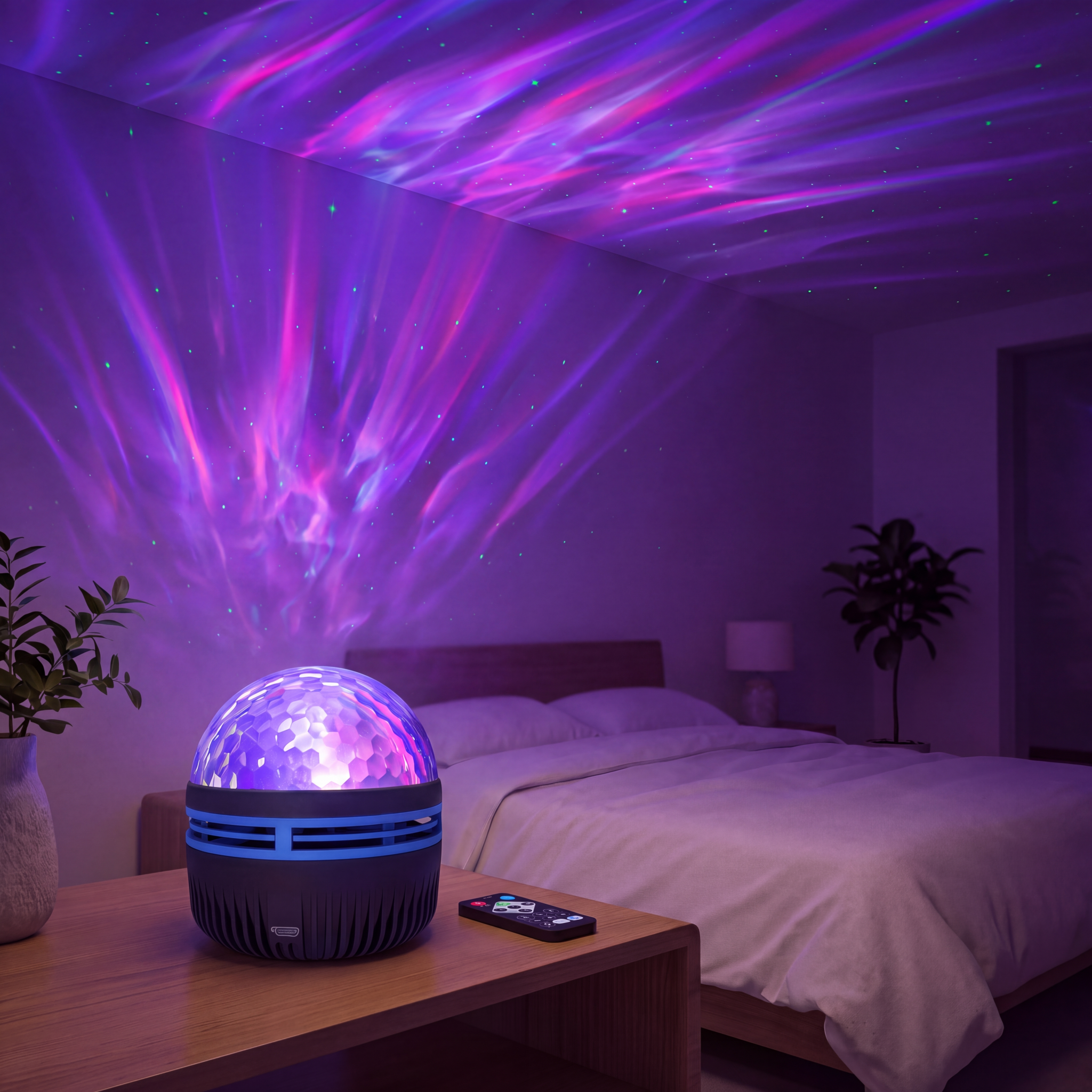 Galaxy Orb Projector deep purple room lighting